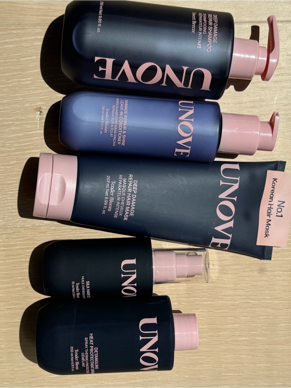 UNOVE Pink & Navy Hair Care Set